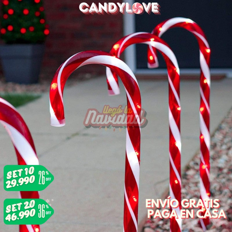 Set de 5 Bastones Navideños Solares (65cm)