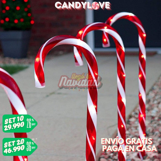 Set de 5 Bastones Navideños Solares (65cm)