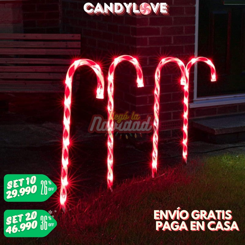Set de 5 Bastones Navideños Solares (65cm)