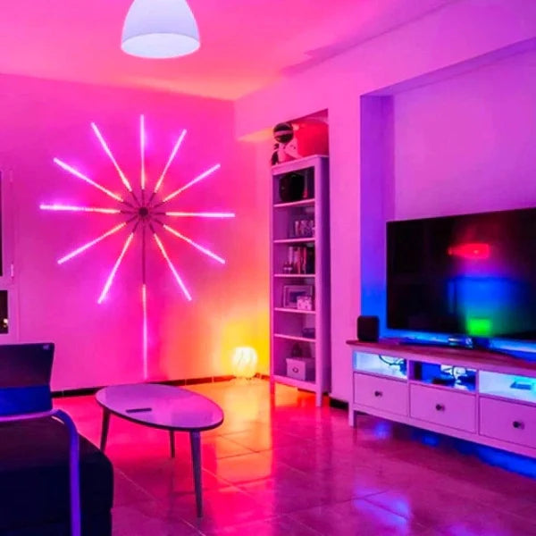 Luz LED de Fuegos Artificiales Para Pared A Control Remoto