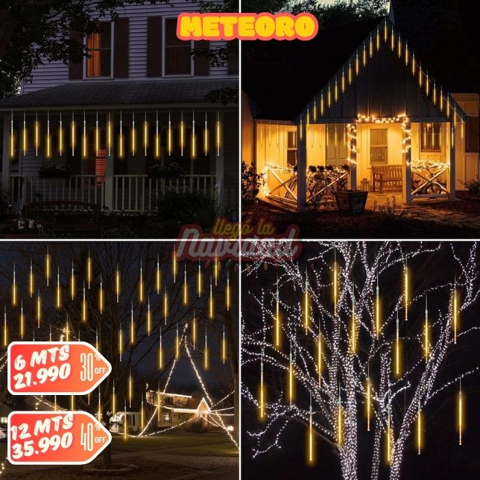 Set de 2 Cajas de Cortina Led Meteoro Navideñas (6 metros)