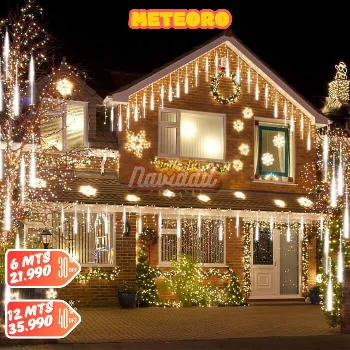 Set de 2 Cajas de Cortina Led Meteoro Navideñas (6 metros)
