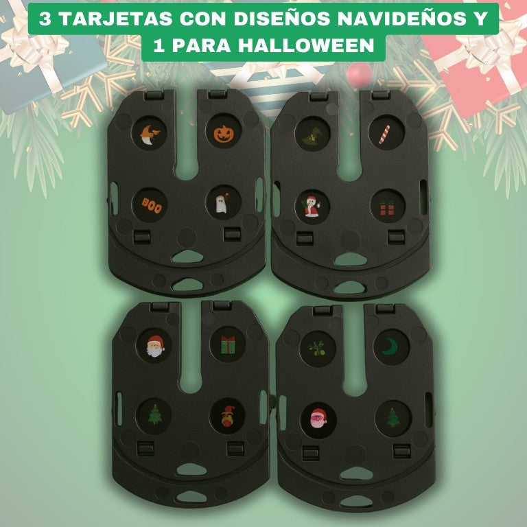 Proyector Mágico Navideño a Corriente 4 Tarjetas