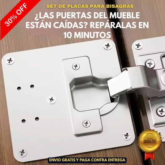 Set de Placas Repara Bisagras Incluye Tornillos